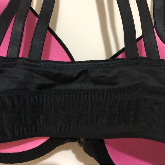 Victoria’s Secret Pink Bra NWOT Push Up Sexy Strappy Racer T Back Front Clasp 36 - Picture 4 of 7
